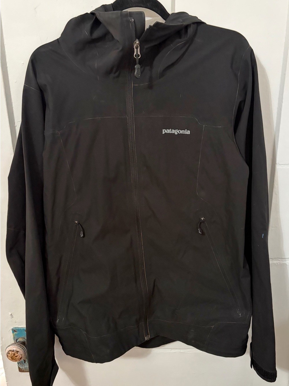 Patagonia Black Hooded Windbreaker Jacket